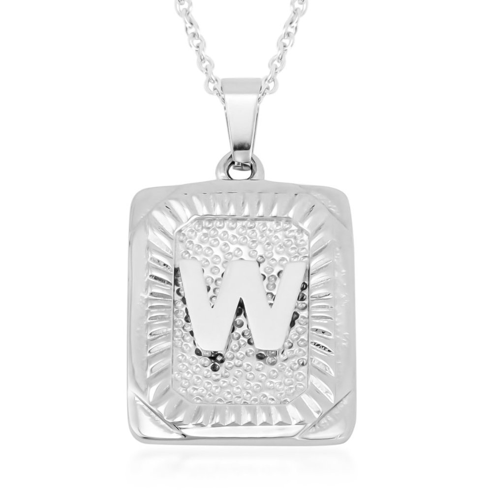 Stainless Steel initial Pendant Necklace